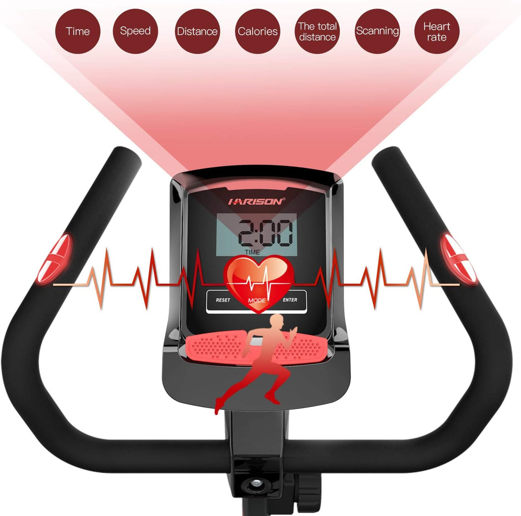 Indoor Exercise Bike with Magnetic Resistance and LCD Display J408