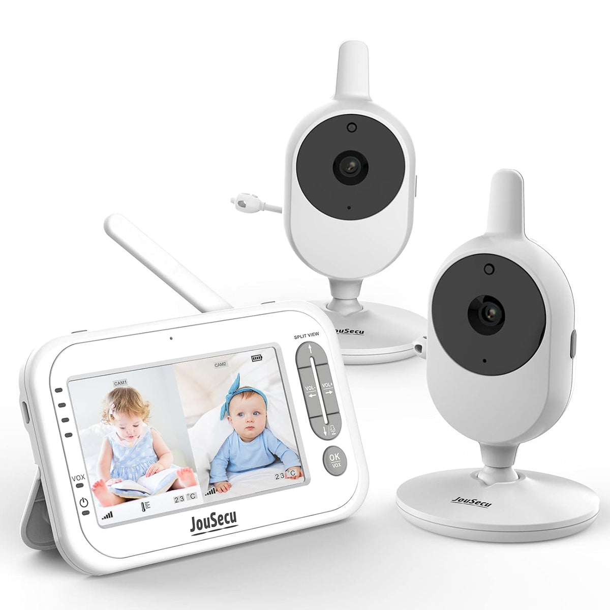Baby Monitor with 2 Camera and Audio 4.3 Inches LCD Split Screen W100265