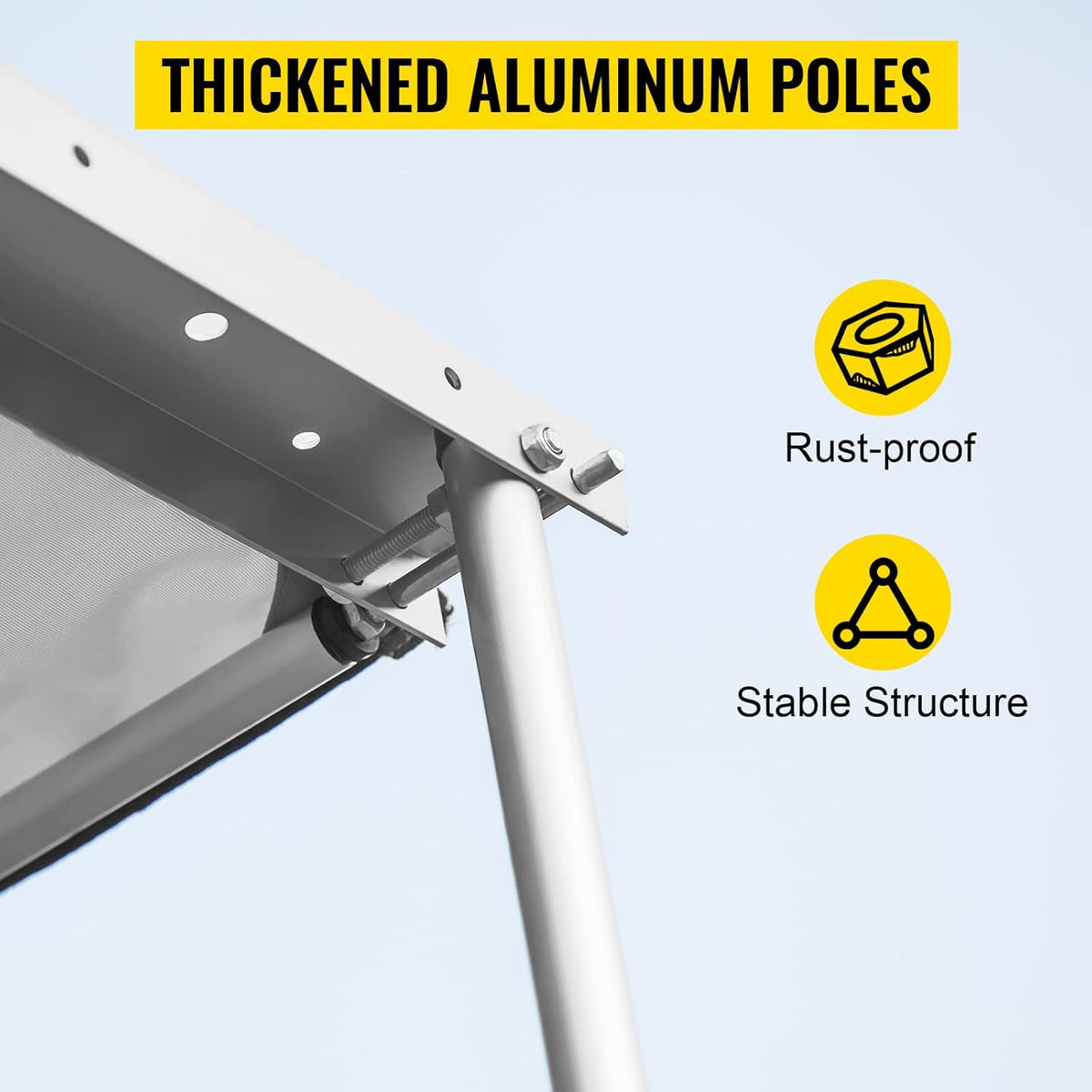 5'x8.2' Retractable Waterproof UV50+ Car Side Awning with Carry Bag O450557