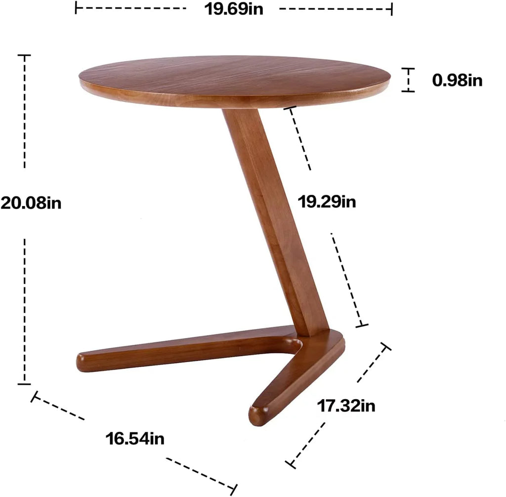 Mid Century Modern Accent Chair Set of 2 with Side Table Z7352