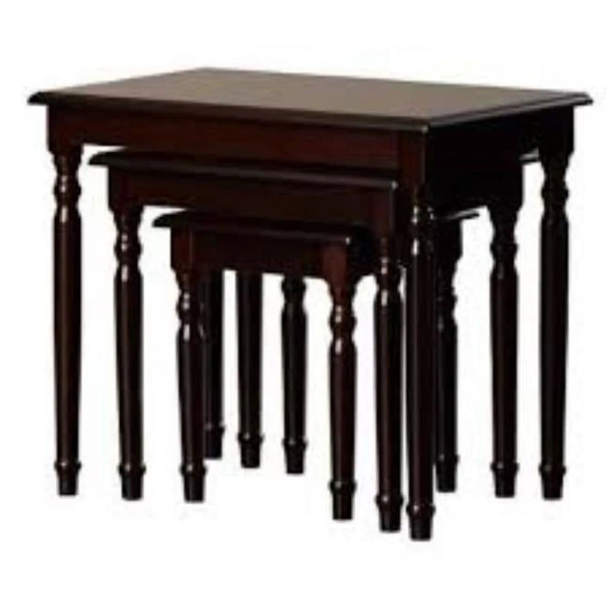 Dark Brown Wood Rectangular Nested Table Set of 3 O798488