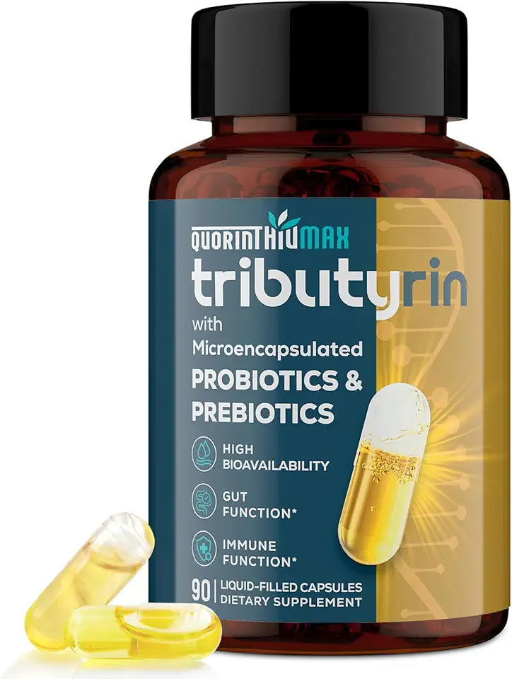 800mg Tributyrin Supplement with Probiotics & Prebiotics, Gluten Free, 90 Capsules J99564