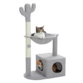40" Cat Tree with Metal Carpet Hammock and Scratching Post D47089