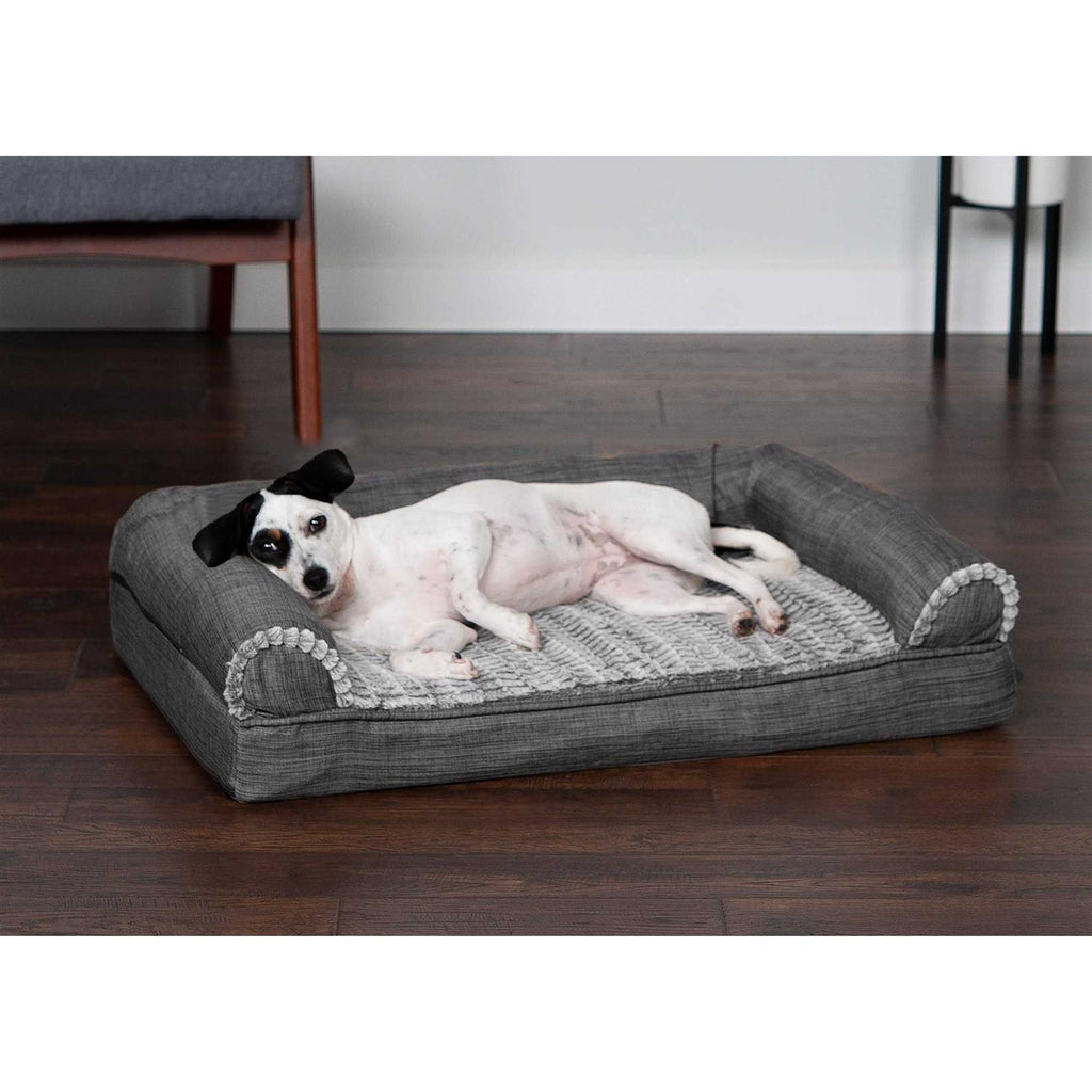 Luxe Fur & Performance Linen Sofa Bed O248