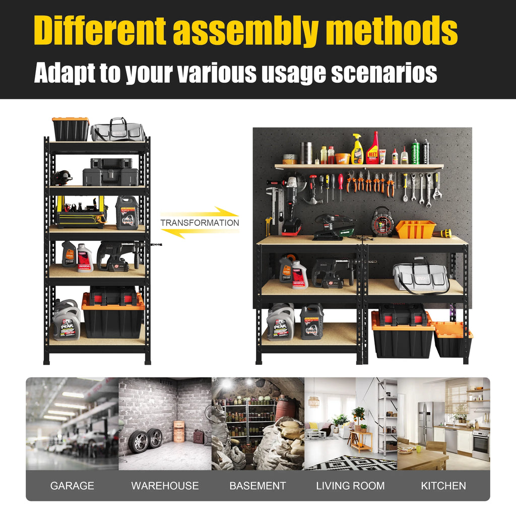 5 Tier Adjustable Metal Storage Shelves, 3 Pack Z717235