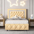 Black Twin Size Upholstered Platform Bed Frame with Headboard Y282295