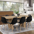 9 Piece Kitchen Table Set with 8 Black Plastic Chairs M419166