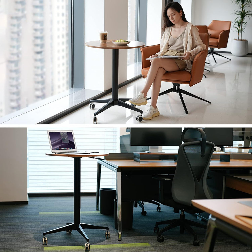 Height Adjustable Rolling Laptop Stand Desk with Locking Wheels E3996