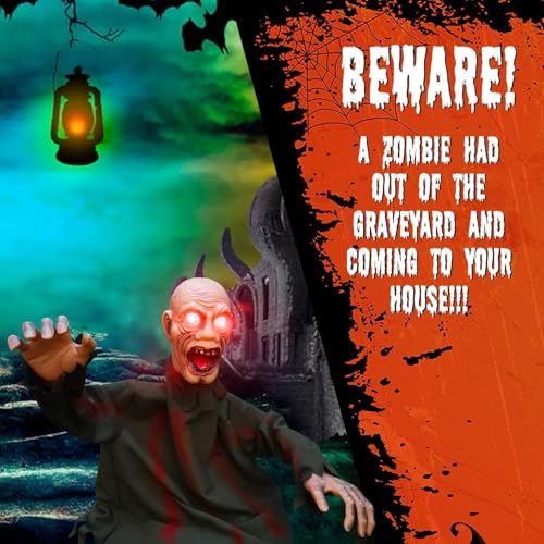 Animated Halloween Groundbreaker Zombie Props with LED Eye U109450