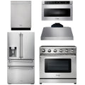36 Electric Range, Range Hood, Microwave, Refrigerator with Water and Ice Dispenser, Dishwasher T157