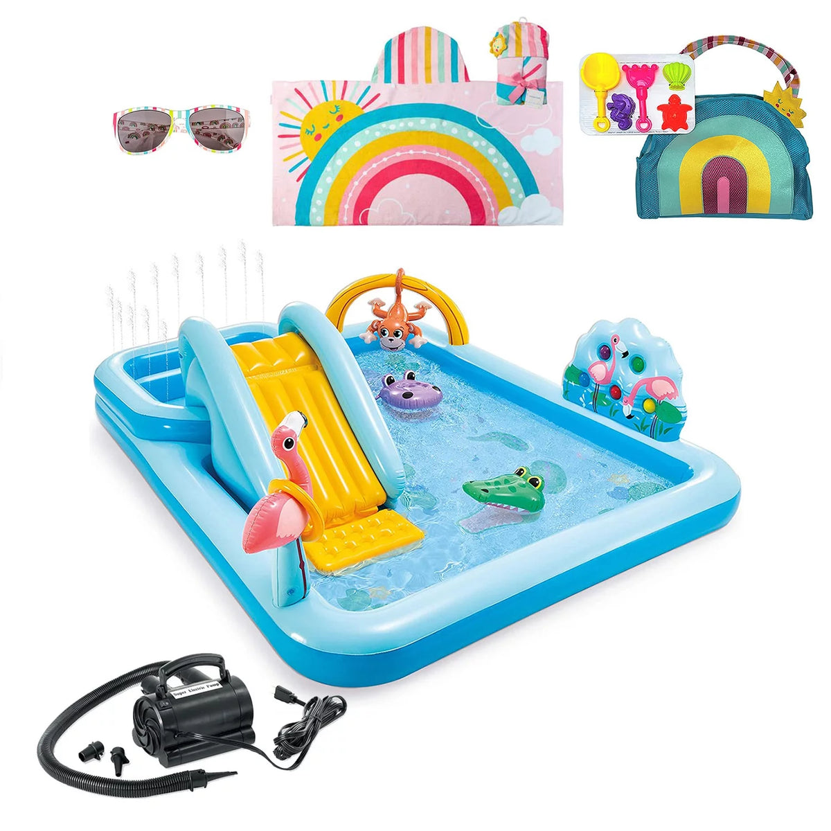 Inflatable Play Center with Hooded Towel, Beach Tote, Sunglasses, & Air Pump E122080