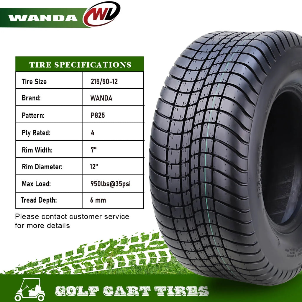 215/50-12 Golf Cart ATV Tires 4 Ply Set 2 Y70193