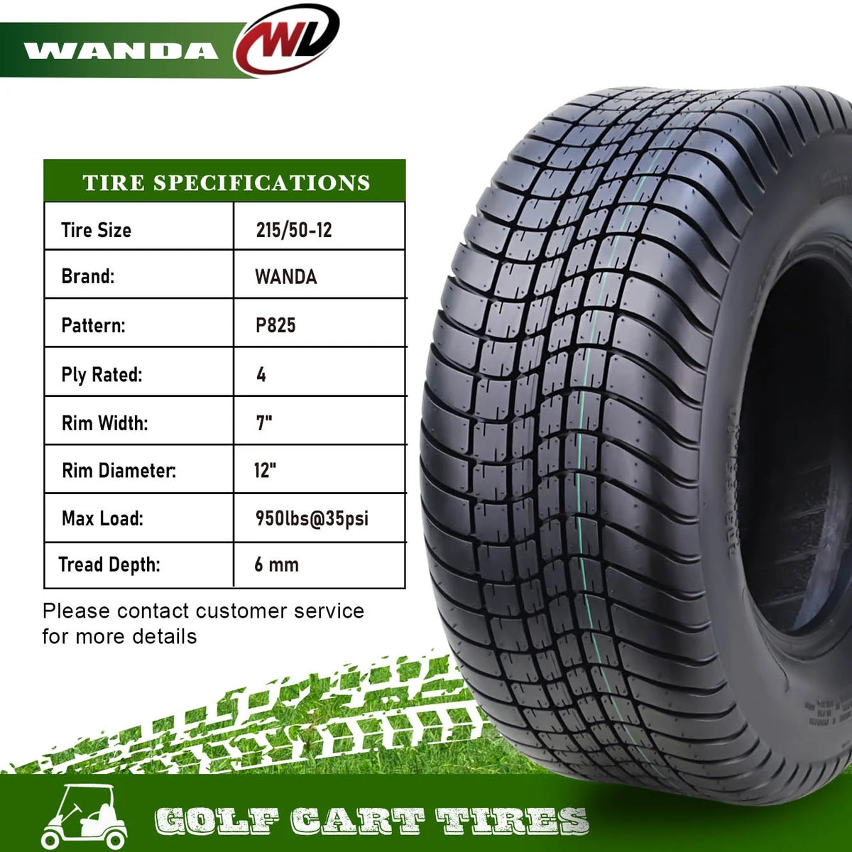 215/50-12 Golf Cart ATV Tires 4 Ply Set 2 Y70193