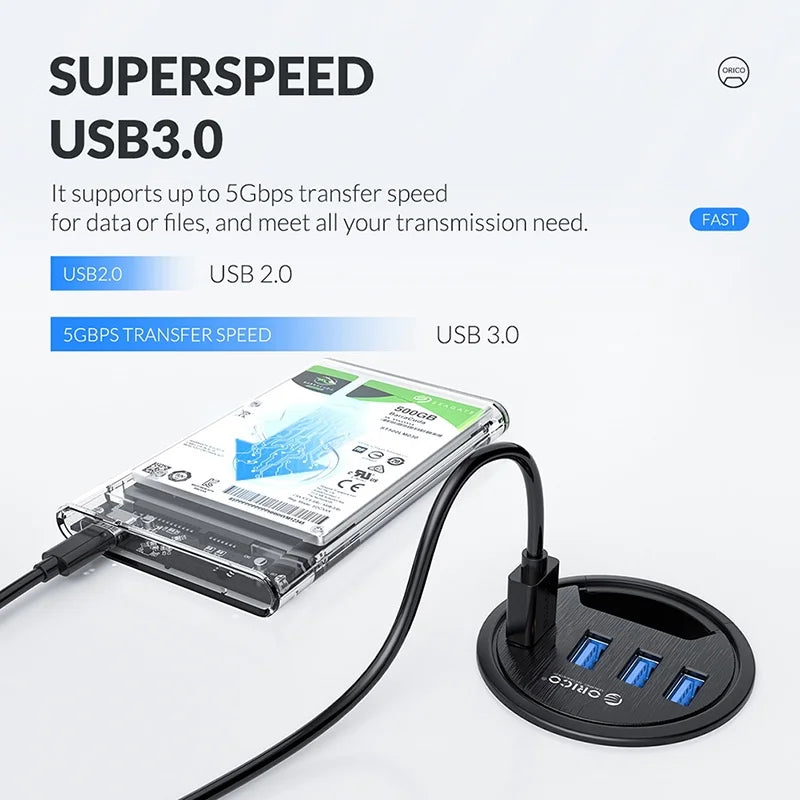 USB High Speed Three Ports Desk Mount Adapter T959230