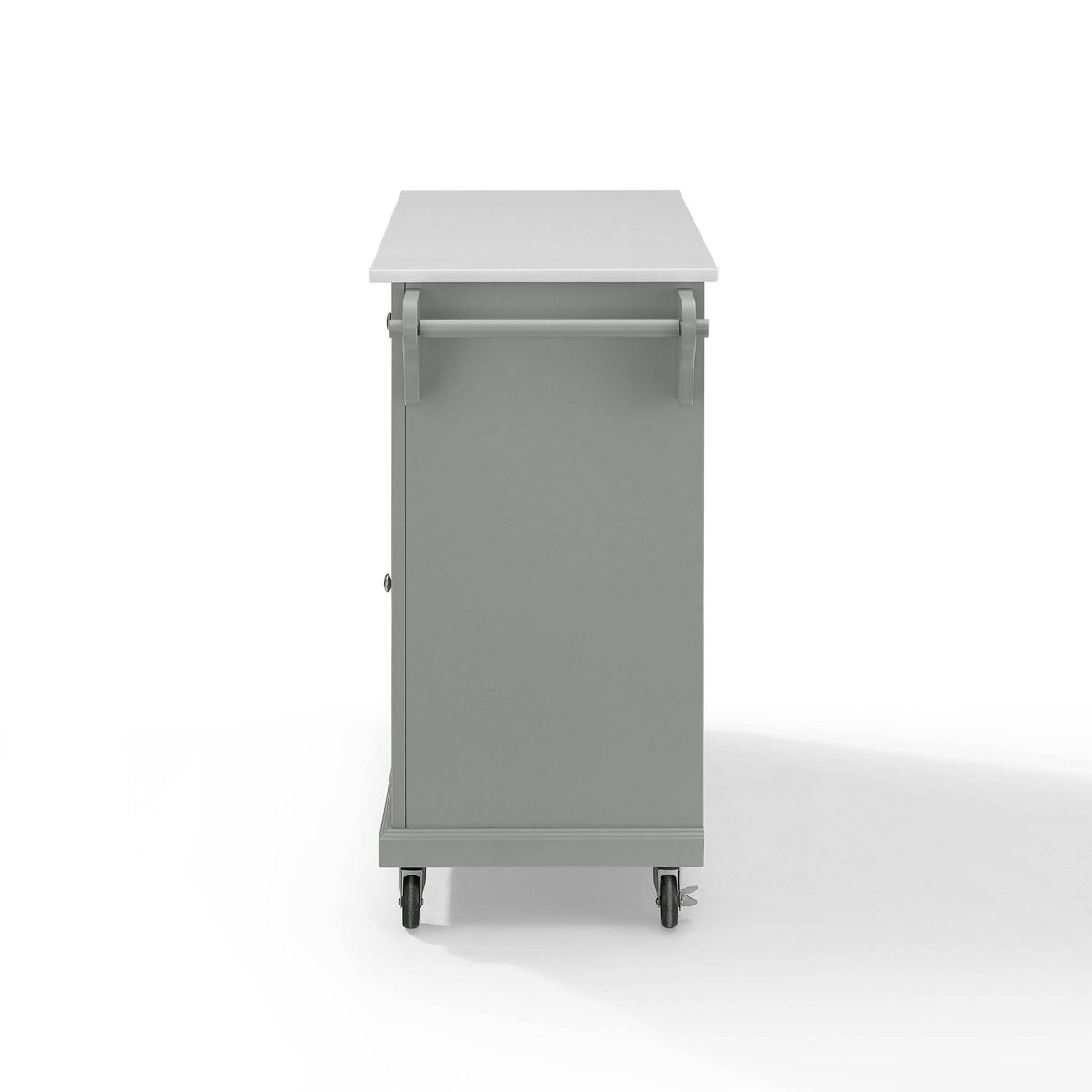 Full Size Granite Top Kitchen Cart/Island Gray/White F572