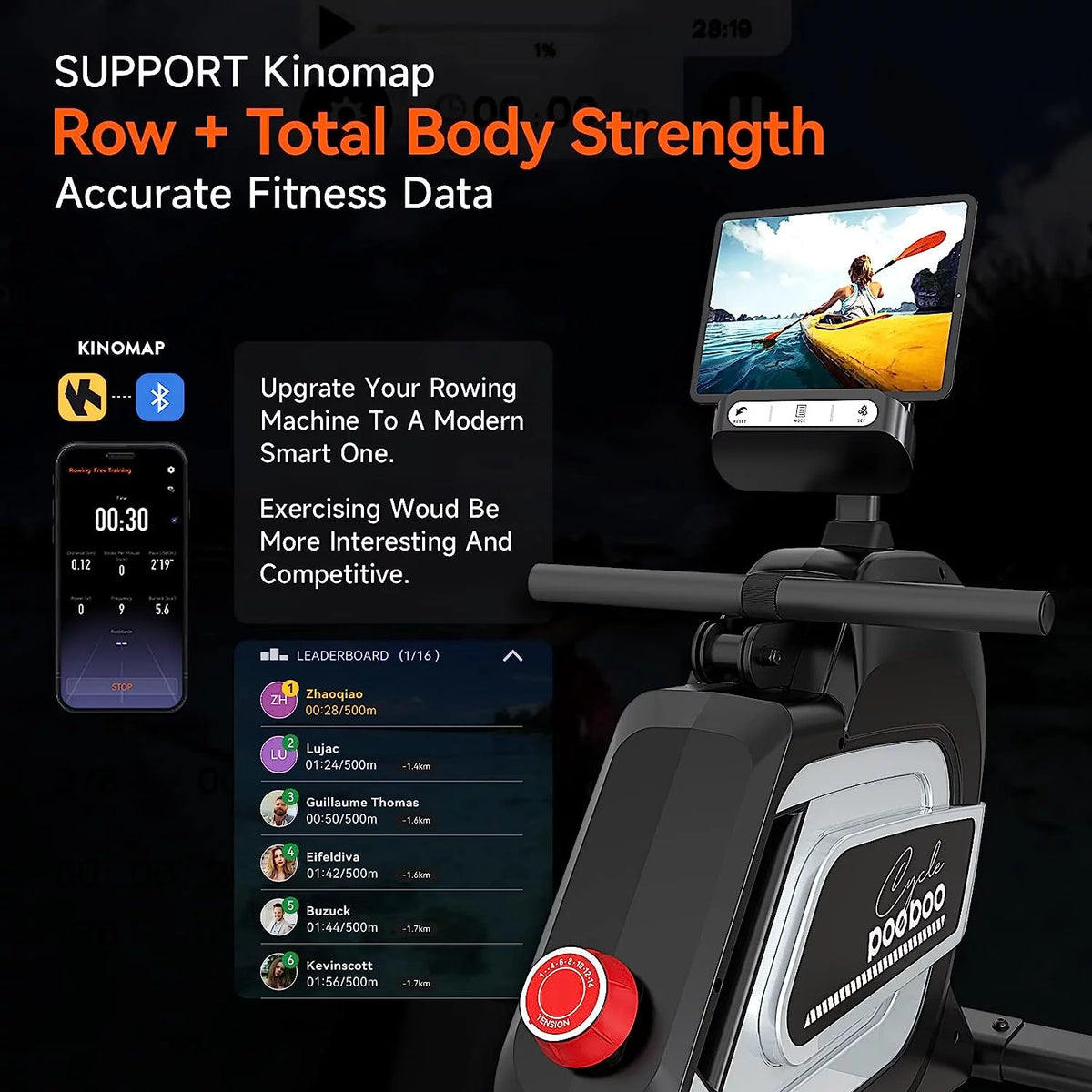 Foldable Magnetic Rowing Machine 350 LB Weight Capacity N26234