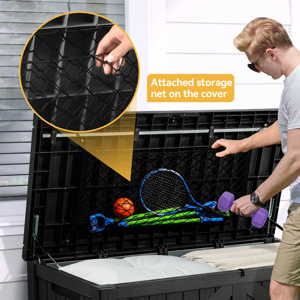 120 Gallon Black Resin Deck Box C7199