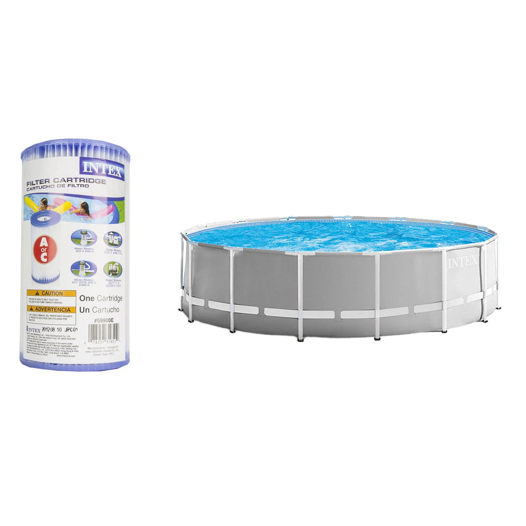 15ft x 15ft x 48in Above Ground Pool Set & Filter Pump Cartridge 6 Pack Z989359