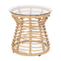 Outdoor Wicker Side Table Light Brown L409