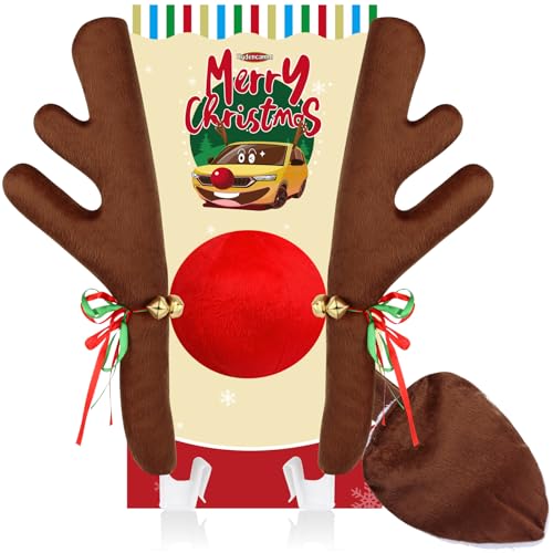 Car Reindeer Antler Kit Nose and Tail Christmas Decoration Set O895675