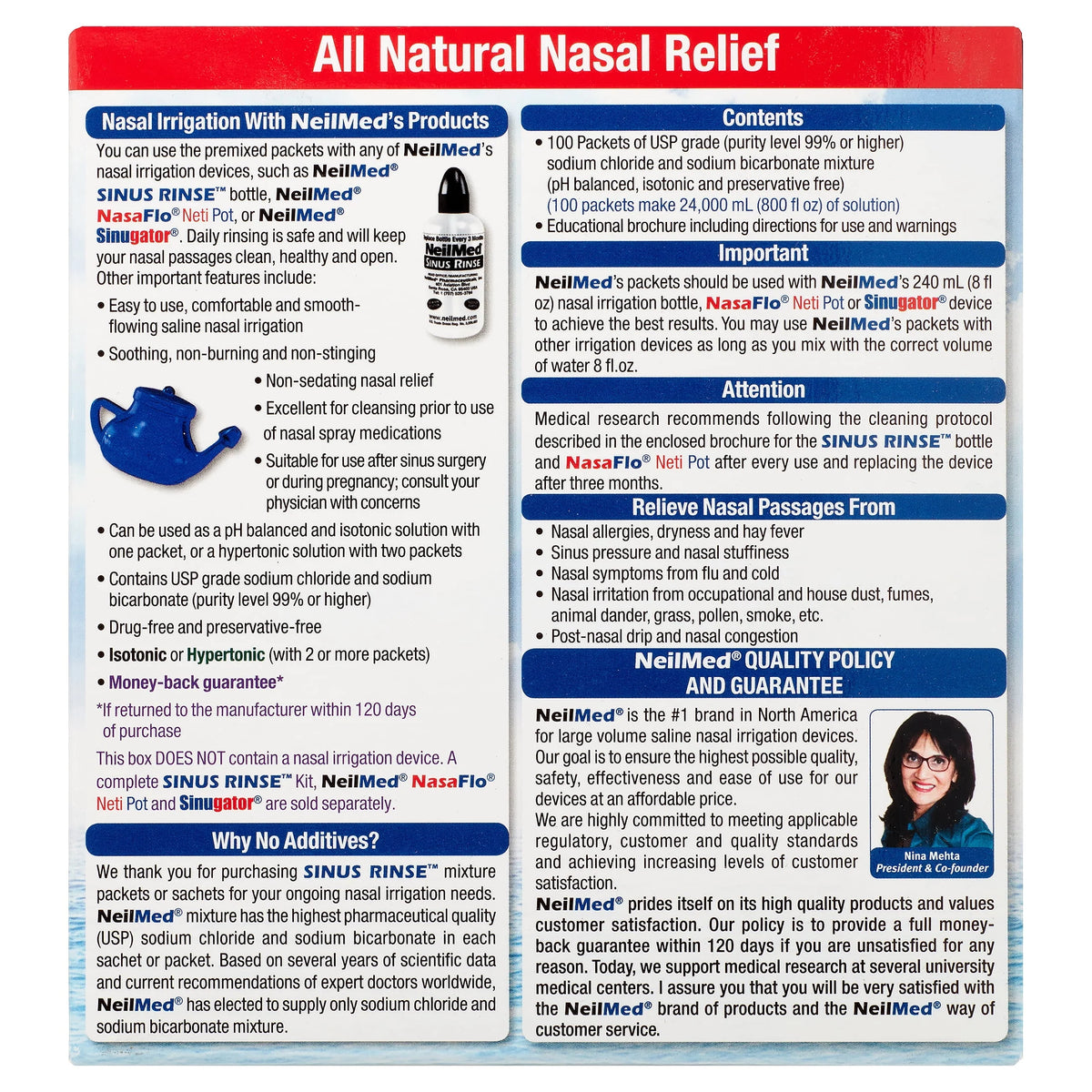 All Natural Sinus Rinse Packets, 50 Count S787