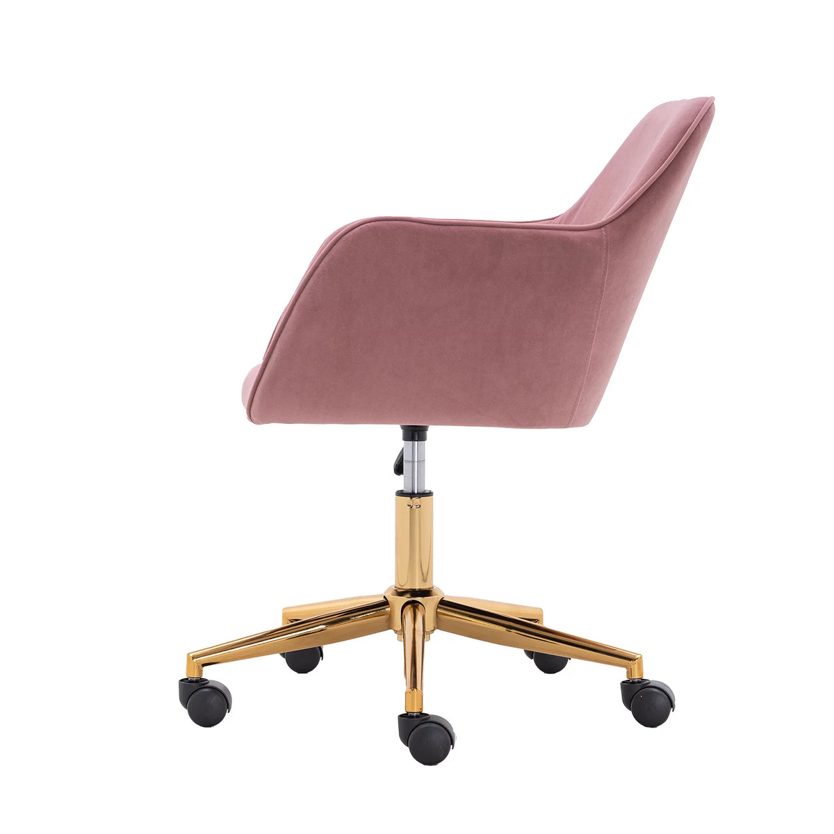 Modern Adjustable Height 360 Revolving Office Chair with Gold Metal Legs F82776