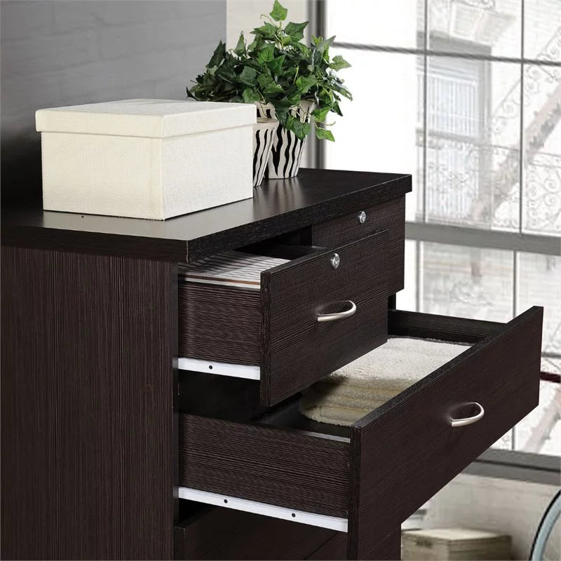 7 Drawer Wood Chest Set with Locks in Chocolate Z29003