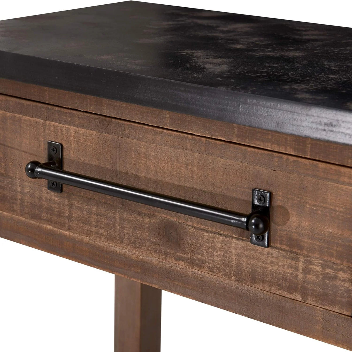 Brown Wooden Console 2 Drawers with Shelf Storage A64822