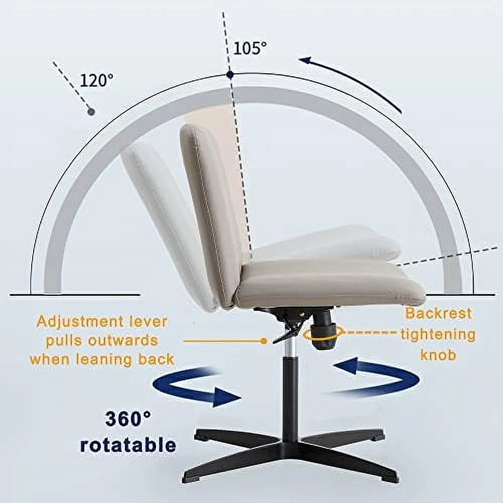 Black PU Leather Armless Office Chair Y781