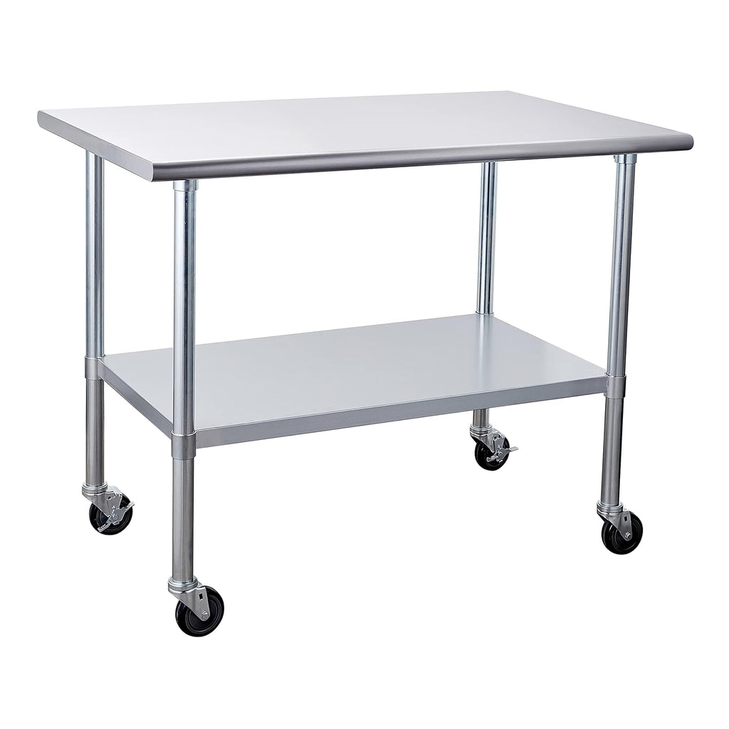 Stainless Steel Table 30 x 48 Inches with Caster Wheels I854071