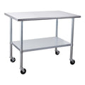Stainless Steel Table 30 x 48 Inches with Caster Wheels I854071