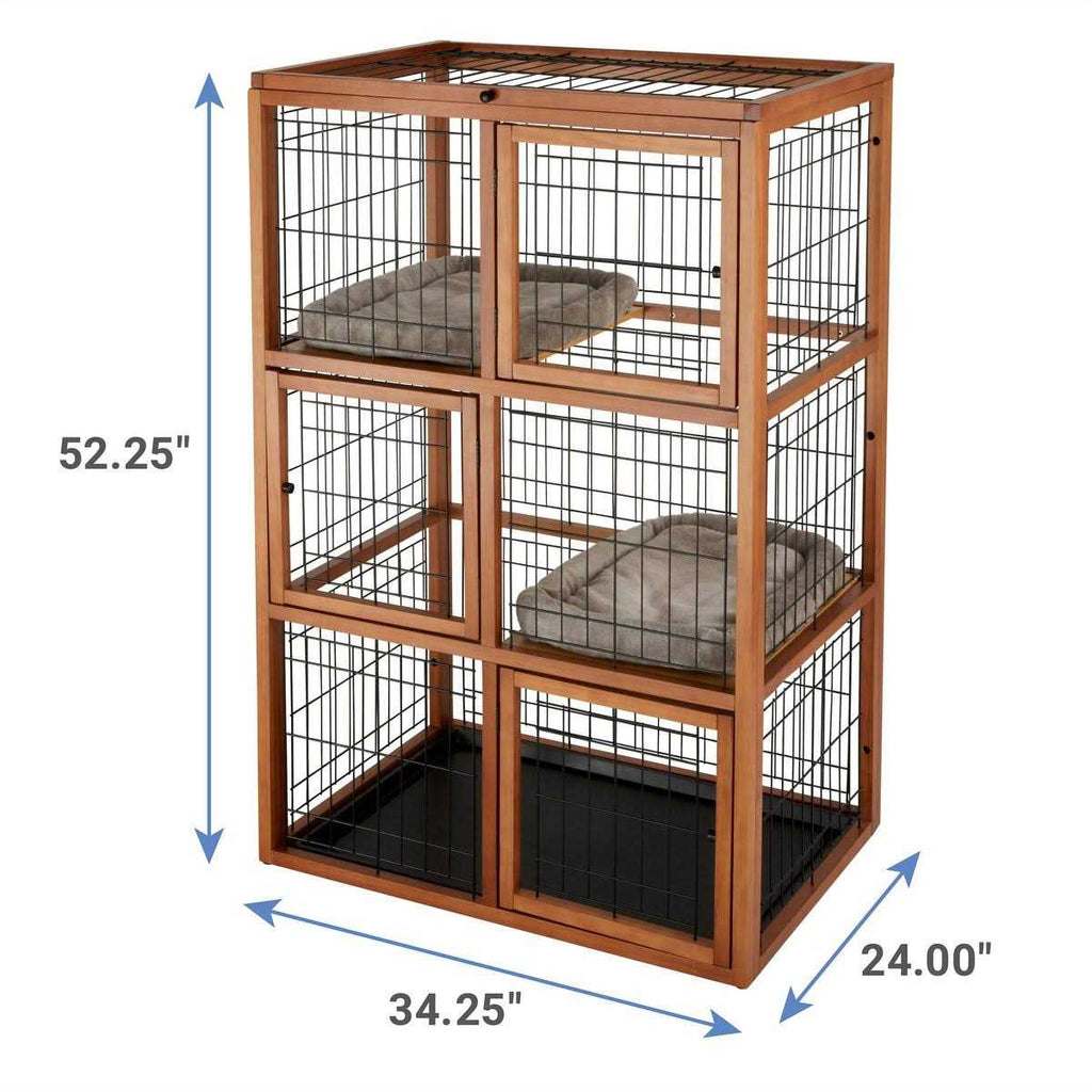 Collapsible Wood & Wire Cat Playpen I325