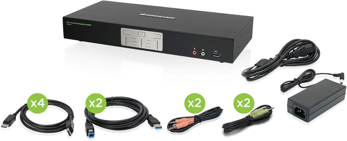2-Port HDMI Cable KVM Switch with Cables and Audio, Black G131517