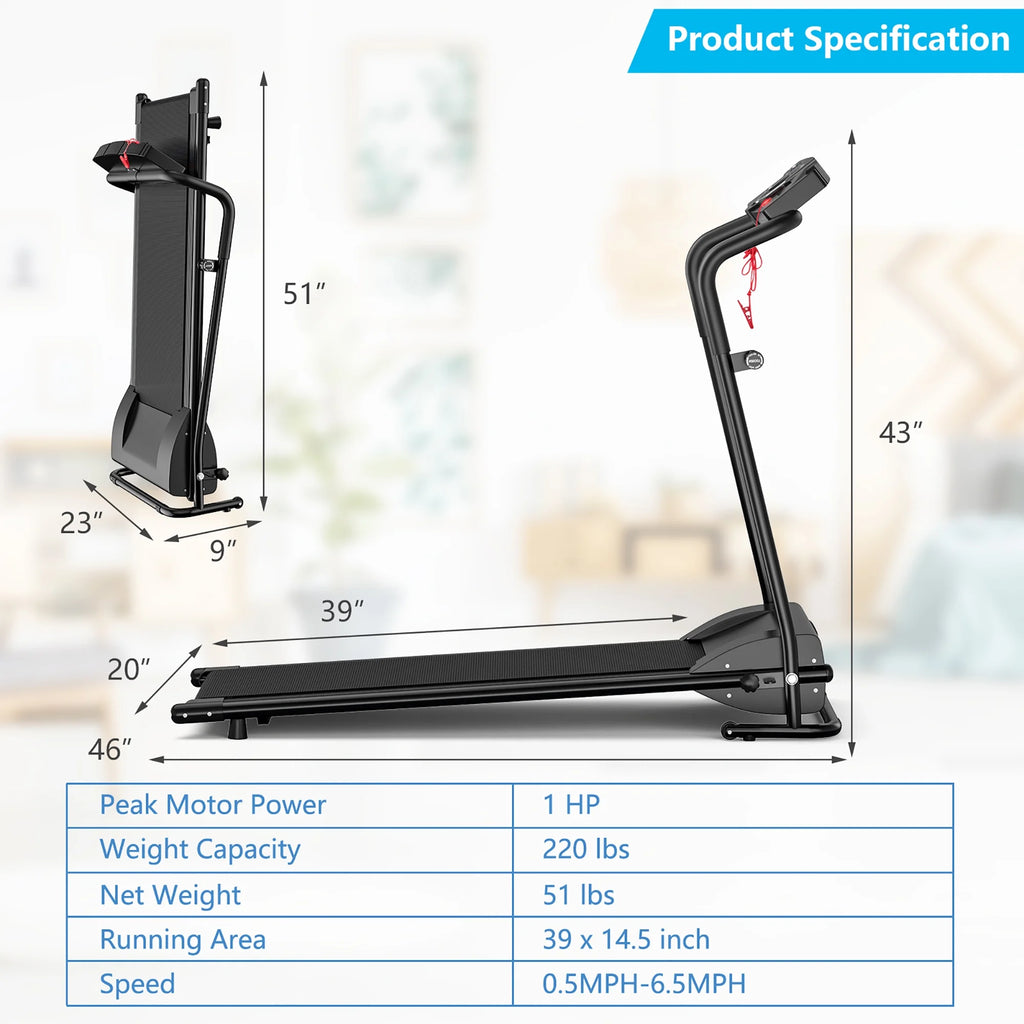 1HP Electric Folding Treadmill M24038