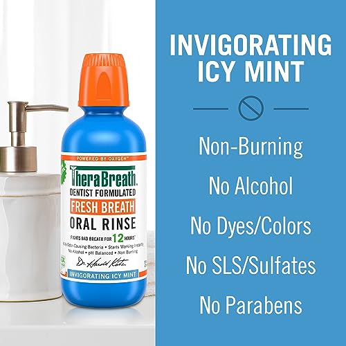 Alcohol-Free Icy Mint Mouthwash 16 Fl Oz (Pack of 2) N88779