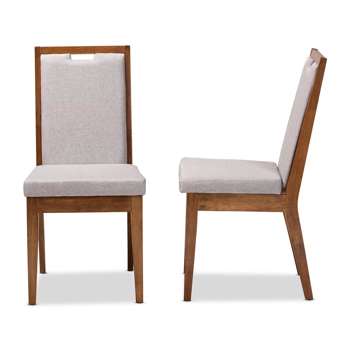 Set of 2 Grey and Walnut Brown Dining Chair P52625