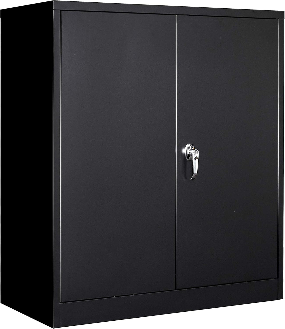 72” Tall Black Steel Storage Cabinet with Locking Door and 4 Adjustable Shelves C8481