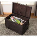 Large Dark Wooden Storage Trunk Z936659