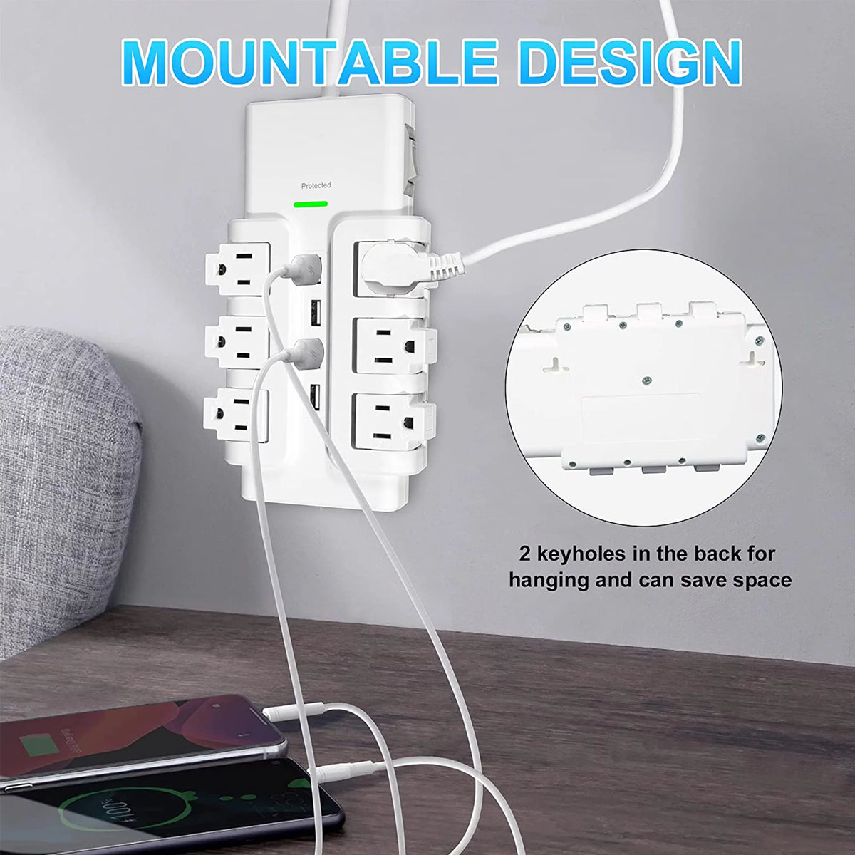 6 Outlet Surge Protector with 4 USB Ports X42540