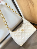 White Calfskin Hobo Bag F16050