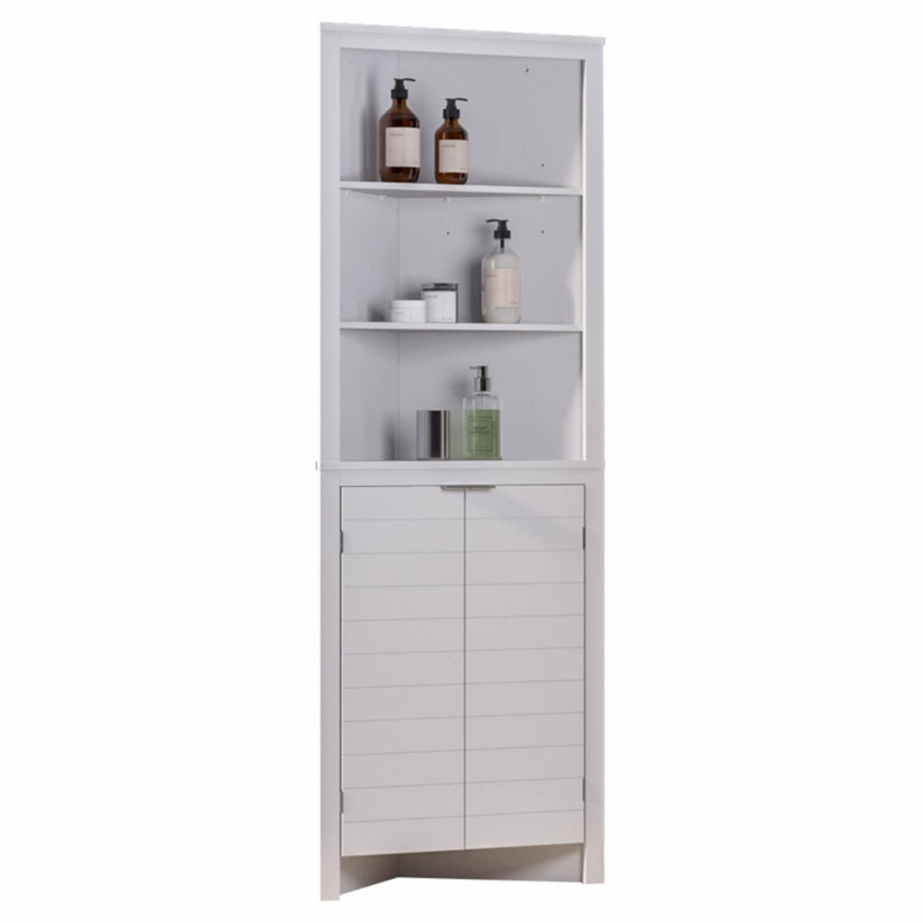 White Tall Corner Cabinet T84209