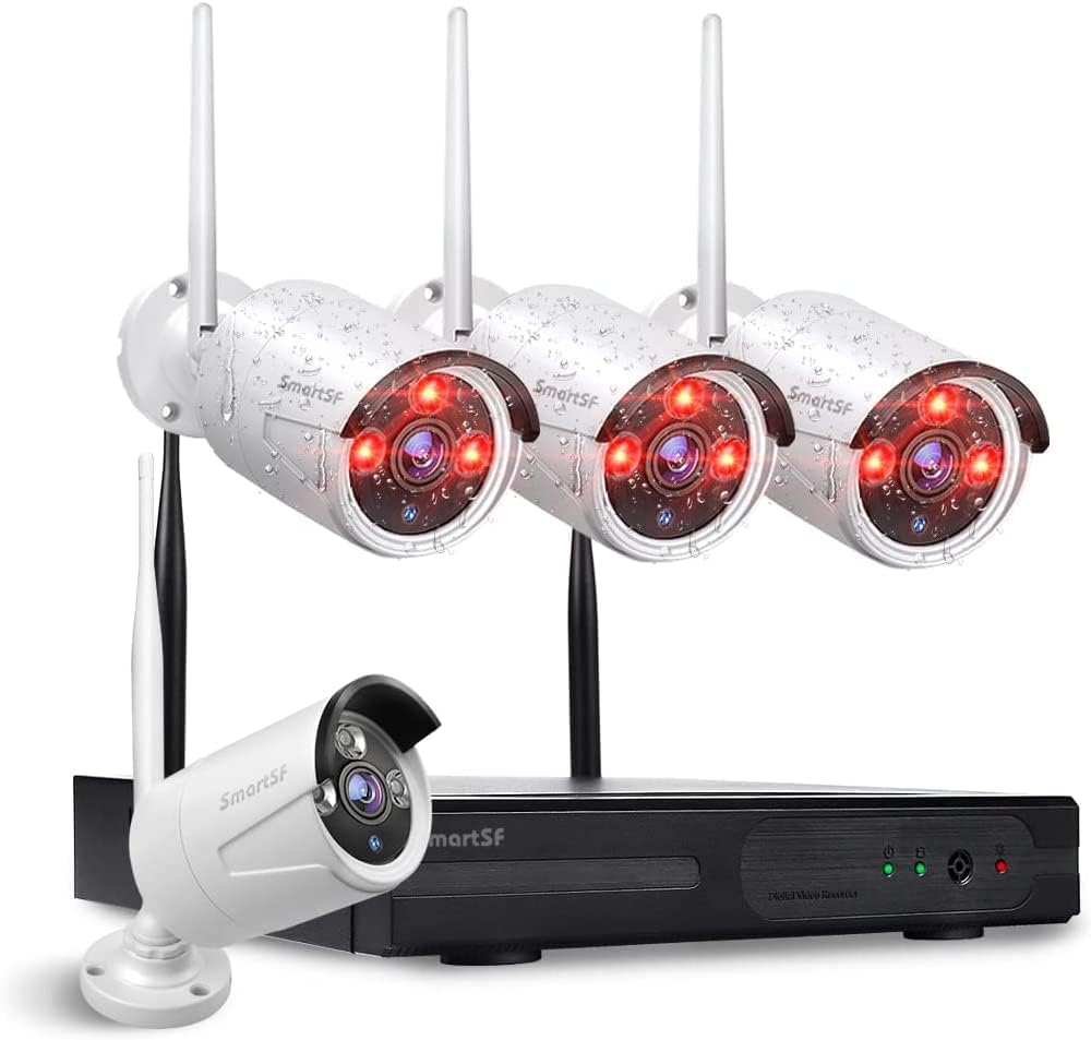 2MP 4CH Wireless Security Camera System with Night Vision J767