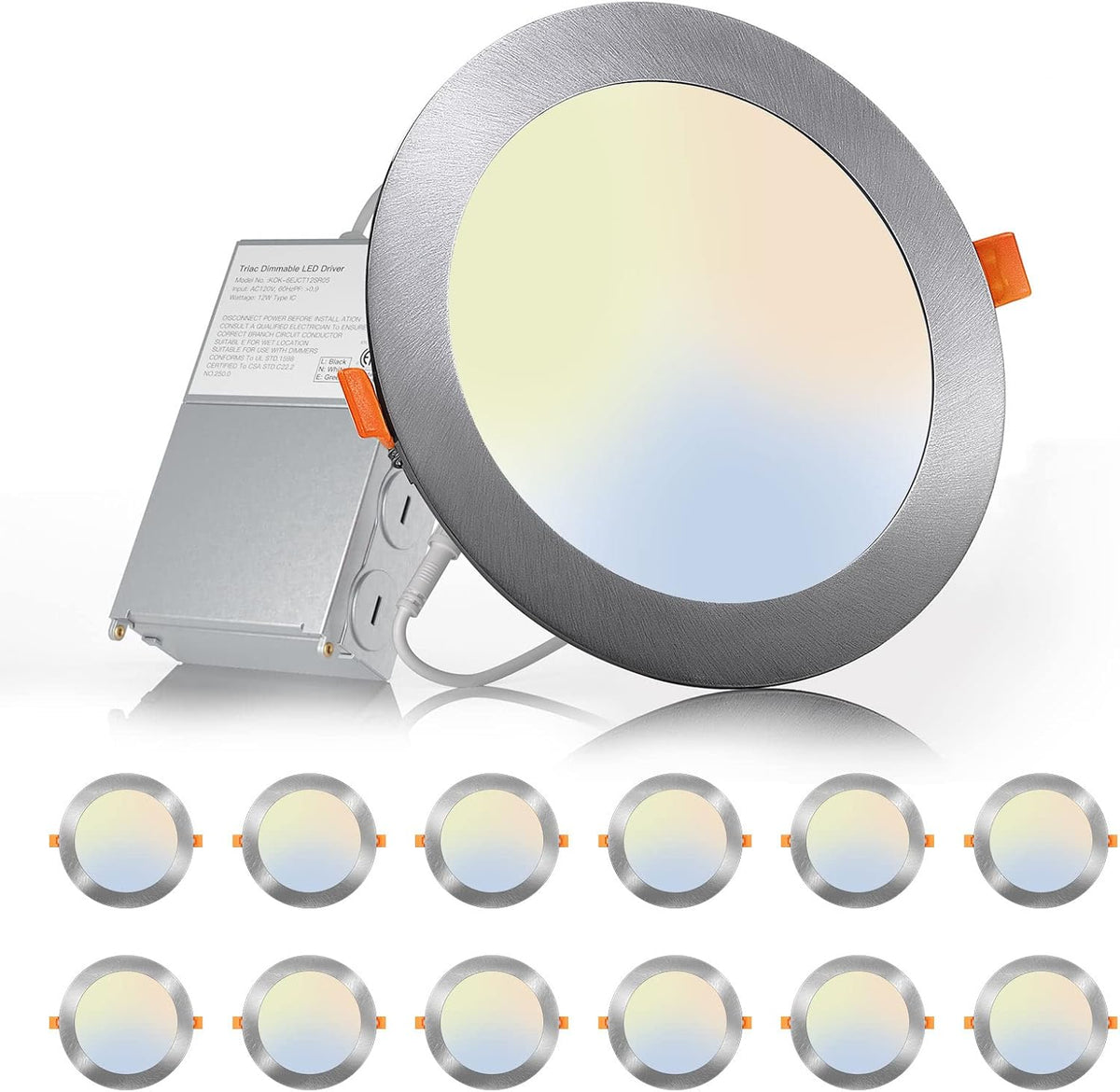 12 Pack 4 Inch Ultra-Thin LED Recessed Ceiling Light U340360