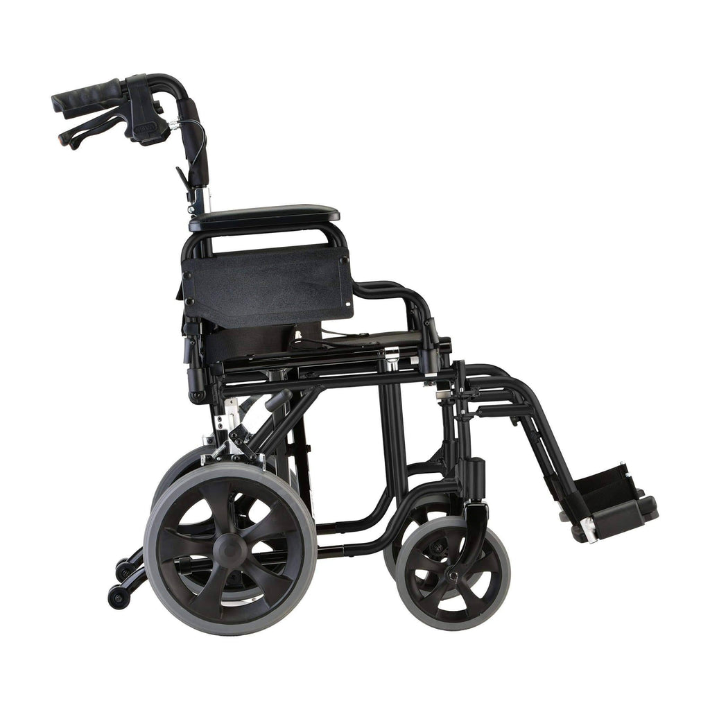 Lightweight Transport Chair with 12” Rear Wheels Blue C3868
