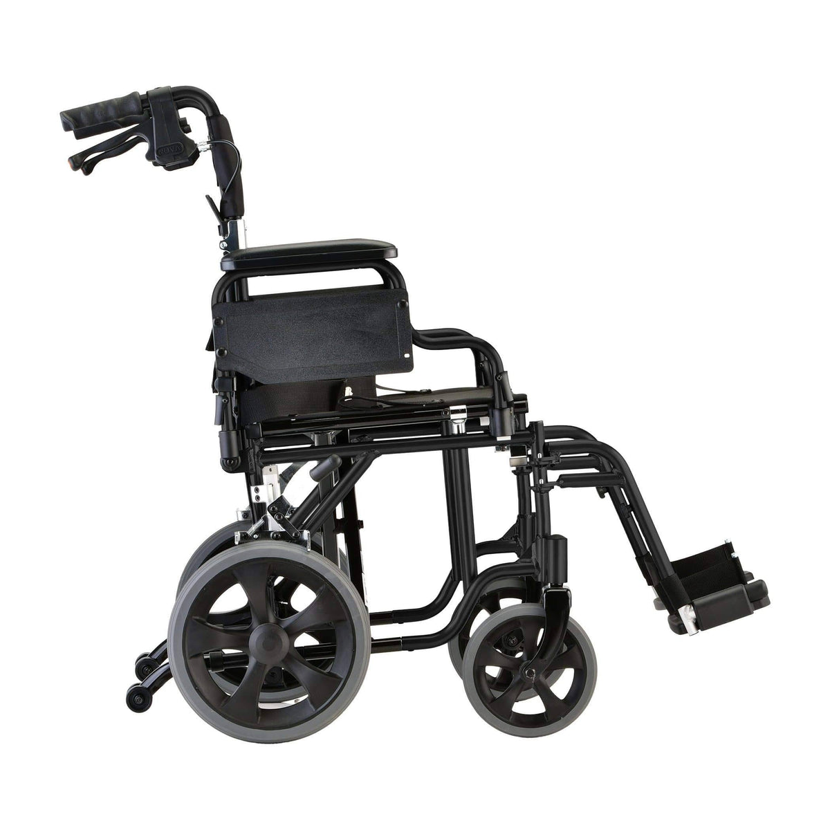 Lightweight Transport Chair with 12” Rear Wheels Blue C3868