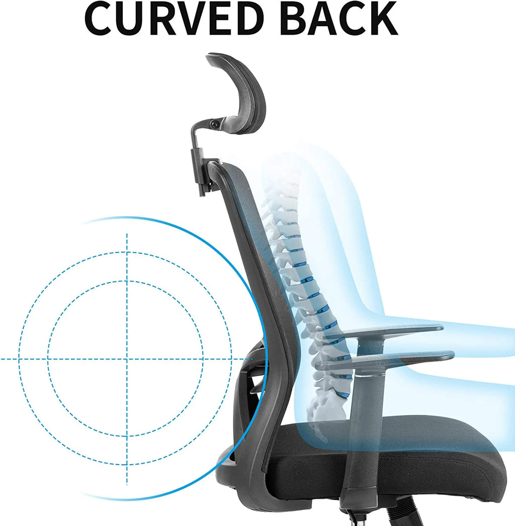 Black Ergonomic High Back Mesh Office Chair with Lumbar Support and Headrest P667192