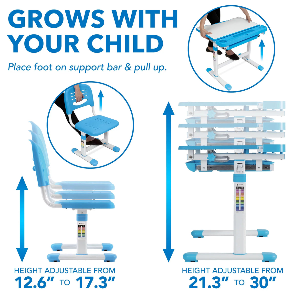 Kids Desk and Chair Set Blue M33198