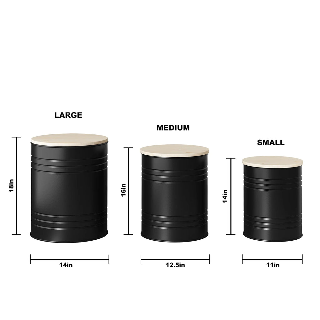 Set of 3 Round Storage Ottoman T2362