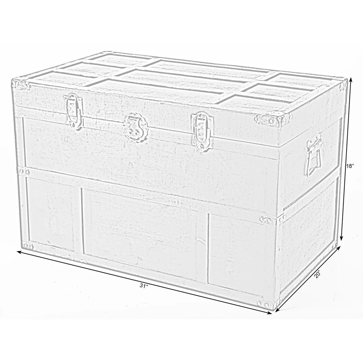 Large Dark Wooden Storage Trunk Z936659