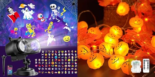 Christmas Projector Light & 60-LED String Lights 30FT 8 Modes O1983